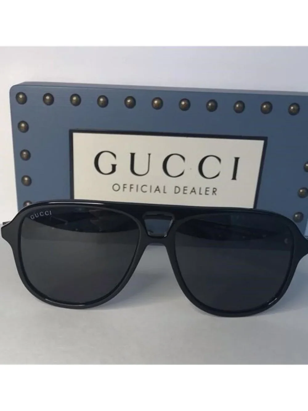 New- GUCCI GG1156S-001 57 Acetate Black-Grey Sunglasses